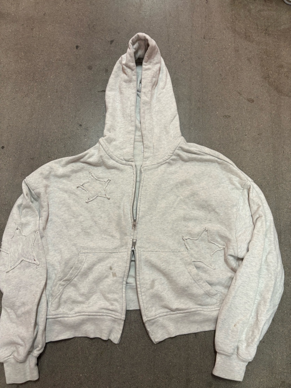 Cotton On Gray Star Studded Zip Up Hoodie